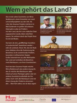 An information panel introduces the topic and the real life case study Info_Landgrabbing